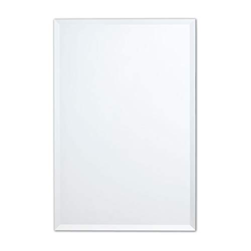 Product Cover The Better Bevel Frameless Rectangle Wall Mirror | Bathroom, Vanity, Bedroom Rectangular Mirror | 24-inch x 36-inch (Large)