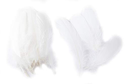 Product Cover Colorful Goose Feathers, for DIY Craft Wedding Home Party Decorations 50pcs/Pack/ (4-7.8 inch) (White)
