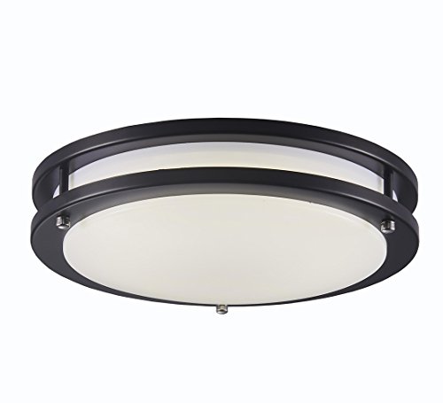Product Cover Surpars House LED Flush Mount Ceiling Light 4000K (Daylight Glow) 15W (60w Equivalent),12 Inch,Black
