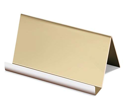 Product Cover NIPOLE High-end Business Card Holder Stainless Steel Mirror Polish Desk Accessory Business Card Display Stand Rack Office Organizer (Champaign Gold)