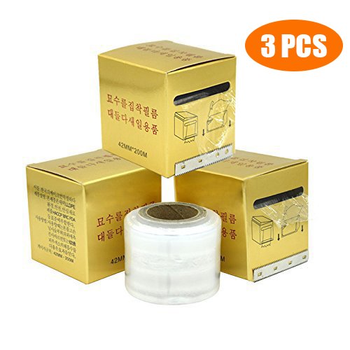 Product Cover 3 PCS Disposable Eyebrow Tattoo Plastic Wrap Preservative Film,Make Up Supplies Wrap Cover Tape Roll