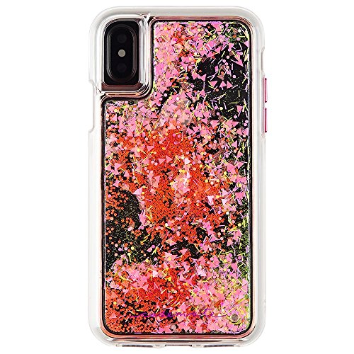 Product Cover Case-Mate iPhone X Case - GLOW WATERFALL - Glow in The Dark Cascading Liquid Glitter - Protective Design - Apple iPhone 10 - Pink Glow