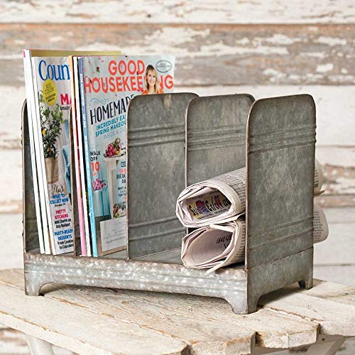 Product Cover Colonial Tin Works Galvanized Magazine Rack-Vintage Industrial Farmhouse Chic