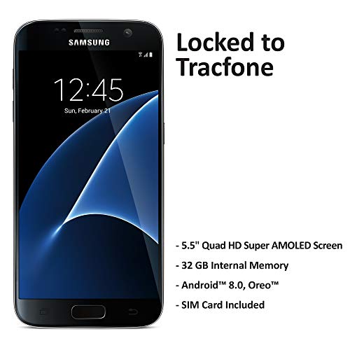 Product Cover TracFone Samsung Galaxy S7 4G LTE Prepaid Smartphone (Locked) - Black - 32GB - Sim Card Included - CDMA