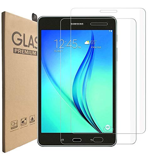 Product Cover [2 Pack] KIQ Galaxy Tab A 8.0 T350 (2015 Release) SM-T350 Tempered Glass Screen Protector, 9H Tough 0.30mm Bubble-Free Anti-Scratch Self-Adhere Easy-to-Install for Samsung Galaxy Tab A 8.0 SM-T350