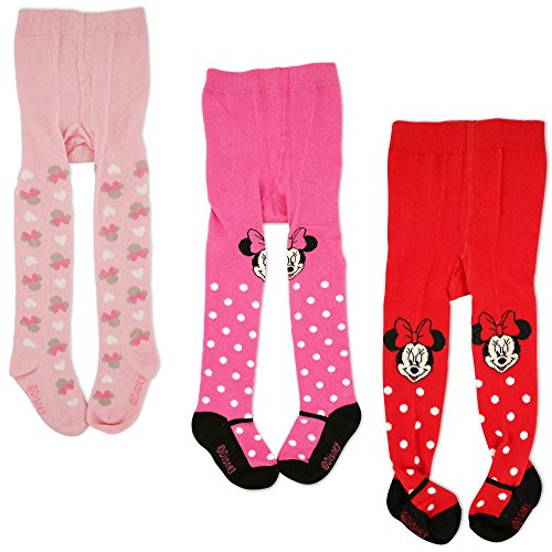 Product Cover Disney Baby Girls Minnie Mouse Polka Dot Tights, Multi-Color Variety Pack