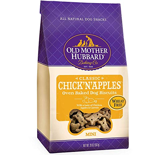 Product Cover Old Mother Hubbard Crunchy Classic Natural Dog Treats, Chick'n'Apples, Small Biscuits, 20-Oz Bag/2PK