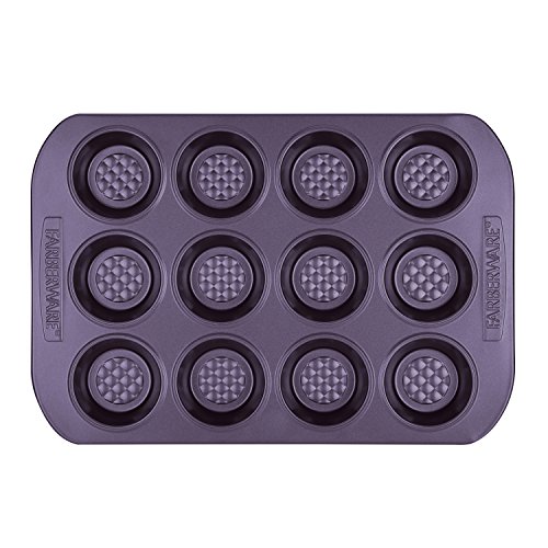 Product Cover Farberware 47141 Colorvive Nonstick 12-Cup Muffin Tin / Nonstick 12-Cup Cupcake Tin12 Cup, Purple