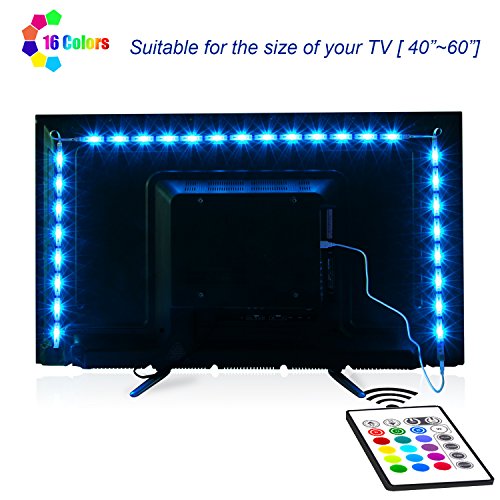 Product Cover LED TV Backlight, Maylit 2M/6.56ft Neon Accent LED Lights Strips For 40 To 60 IN HDTV Neon Light Bias lighting with Remote, USB LED Strips TV Backlight