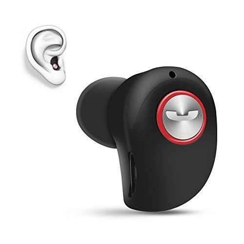 Product Cover Mini Invisible Bluetooth Earbud,V4.1 Stereo Wireless Bluetooth Earphone with Built-in Mic, Sports Noise Cancelling in-Ear Earphone for iPhone Samsung and Other Android Phones (Black)