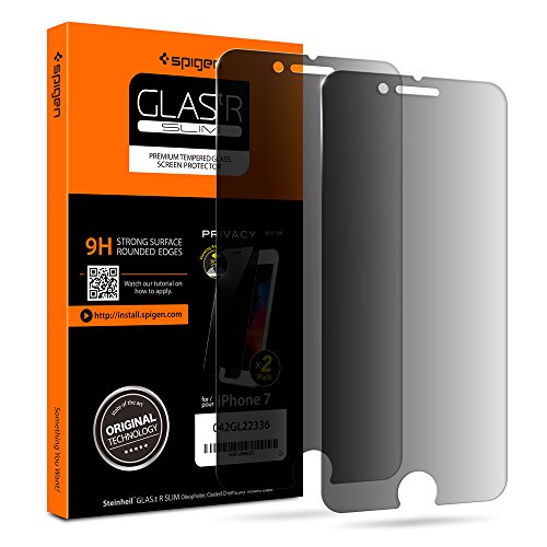 Product Cover Spigen Privacy Tempered Glass Screen Protector [2 Pack] Designed for iPhone 8 / iPhone 7 - Black Privacy