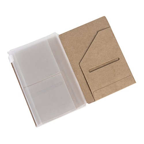 Product Cover Zipper Pouch & Kraft Folder Inserts for Pocket Size Travelers Notebook - 3.5 x 5.5 inches