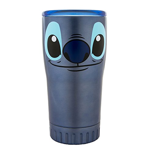 Product Cover Disney LI111595 Lilo Double Wall Stainless Tumbler with The Face of Stitch, 20-Ounce, Blue