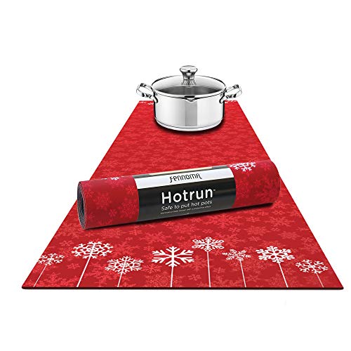 Product Cover Fennoma Hotrun 2 in 1 Trivet and Decorative Table Runner Handles Heat Up to 356F, Anti Slip, Waterproof, and Convenient for Hot Dishes and Pots (Red)