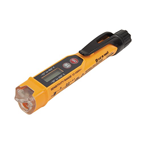 Product Cover Klein Tools NCVT-4IR Non-Contact Voltage Tester with Infrared Thermometer Tests AC Voltage,  IR Temperature, Great as HVAC Tester