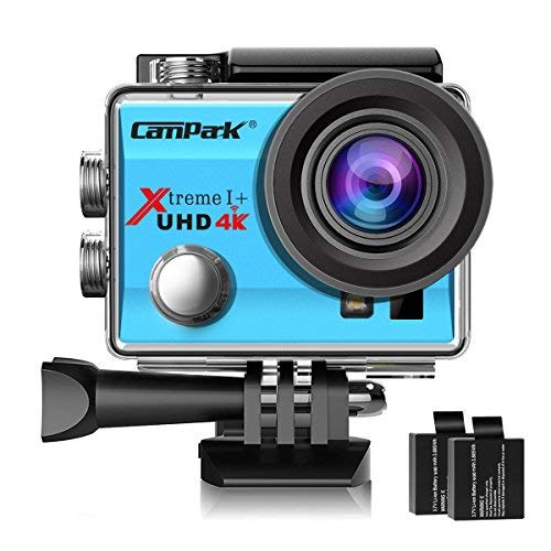 Product Cover Campark ACT74 Action Camera 4K WiFi Waterproof Sports Camera 170 Degree Ultra Wide Angle Lens with 2 Pcs Rechargeable Batteries and Helmet Accessories Kits(Blue)