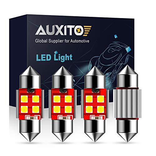 Product Cover AUXITO CANBUS Error Free 4-SMD 3030 Chipset 31mm (1.25 inch) DE3175 DE3021 Festoon Xenon White LED Bulbs Replacement for Map Dome License Plate Lights Lamps (Pack of 4)