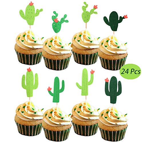 Product Cover Yaaaaasss! Cactus Cupcake Toppers Fiesta West Cacti Llama Theme Birthday Party Supplies