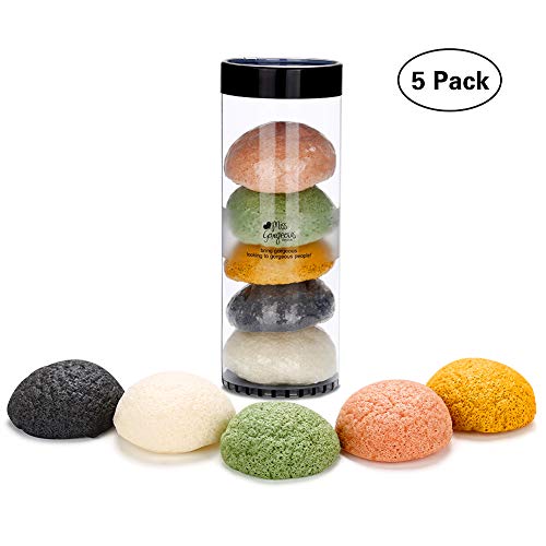Product Cover Miss Gorgeous Konjac Sponge Set - Facial Sponges for Face Exfoliating and Deep Pore Cleansing -Hypoallergenic (5 Pack)
