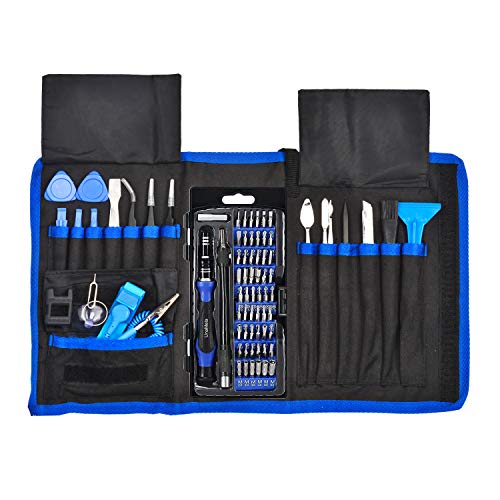 Product Cover 80 in 1 Precision Screwdriver Set,Magnetic Screwdriver Bit Kit,Professional Electronics Repair Tool Kit with Flexible Shaft,Portable Bag for PS4/Laptop/iPhone8/Computer/Phone/Xbox/Tablets/Camera/Watch