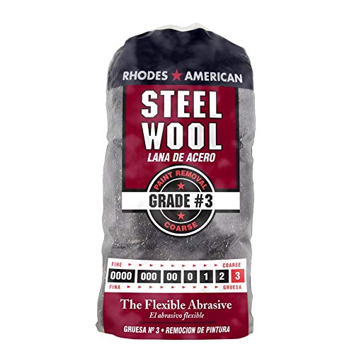 Product Cover Steel Wool, 12 pad, Coarse Grade #3, Rhodes American, Paint Removal