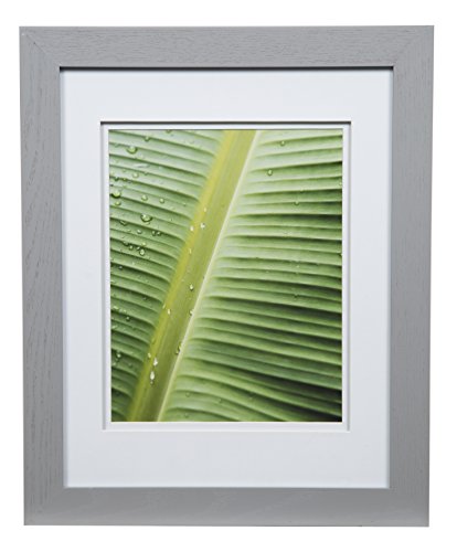 Product Cover Gallery Solutions Photo 11x14 Flat Grey Wall Frame with Double White Mat for 8x10 Picture, 11