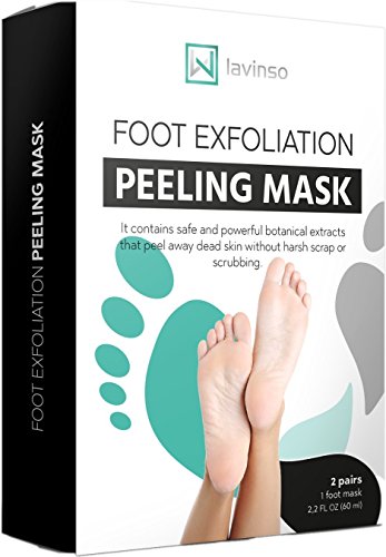 Product Cover Foot Peel Mask 2 Pack, Peeling Away Calluses and Dead Skin cells, Make Your Feet Baby Soft, Exfoliating Foot Mask, Repair Rough Heels, Get Silky Soft Feet by Lavinso