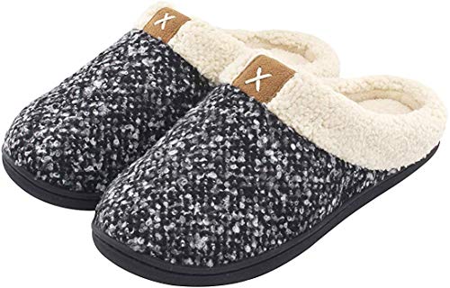 Product Cover ULTRAIDEAS Women's Cozy Memory Foam Slippers Fuzzy Wool-Like Plush Fleece Lined House Shoes w/Indoor, Outdoor Anti-Skid Rubber Sole