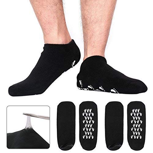 Product Cover Codream Large Men& Moisturizing Gel Socks Men& Feet Care Ultimate Treatment for Dry Cracked Rough Skin on Feet Pack of 2 Pairs Black US Men 10-15