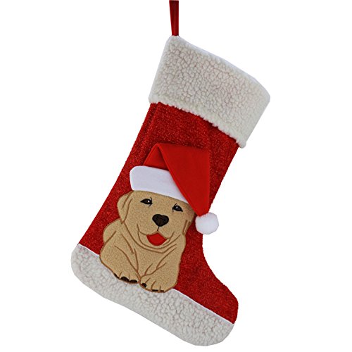 Product Cover WEWILL Christmas Holiday Pet Theme Embroidered Stockings Socks, 20 Inch (Dog)