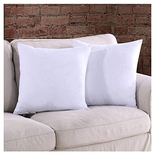 Product Cover Homelike Moment 20x20 Feather Down Pillow Insert - Square Couch Throw Pillow Inserts Set of 2 20 x 20 100% Cotton Fabric