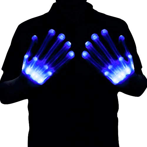 Product Cover HITOP Led Gloves, Light Up Gloves Toy Skeleton Lighted Gloves, Christmas Party Gifts for Men Stocking Stuffers for Teens (Blue)