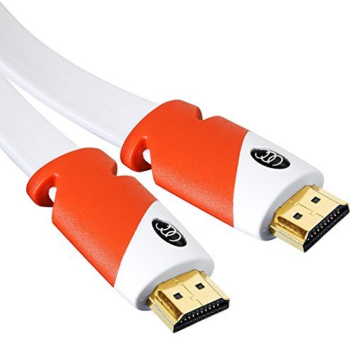 Product Cover FLAT HDMI Cable - 20 FT, High Speed HDMI Cable (6.10m) Flat Wire - CL3 Rated Supports 4K, Ultra HD, 3D, 2160p, 1080p, Ethernet and Audio Return (Latest HDMI 2.0b Standard) HDCP 2.2 Compliant - 20 FEET