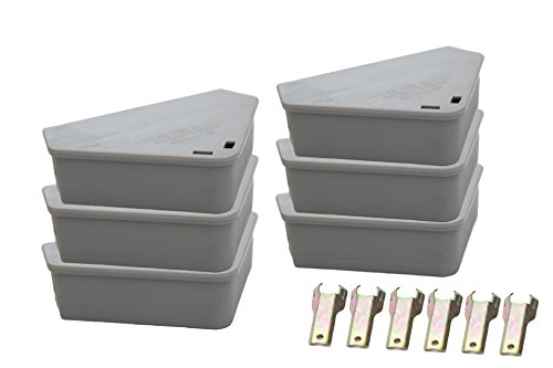 Product Cover Venditor 6 Pack Mouse Bait Station with 6 Keys Child - Pet Safe Rodent Bait Station with 2 Bonus Ant Poison Stations - No Bait