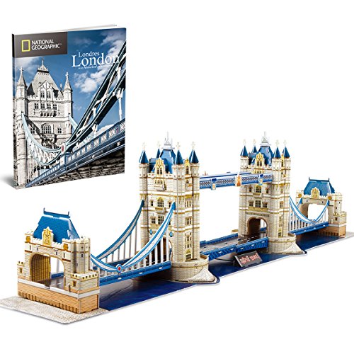 Product Cover CubicFun National Geographic 3D London Puzzles Britain Architecture Model Kits Toys for Adults and Children, the Tower Bridge, with a Booklet