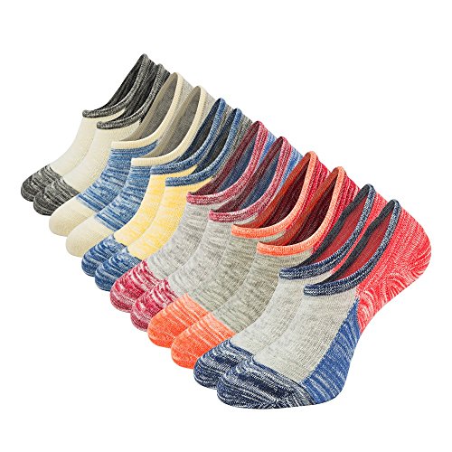 Product Cover Mens No Show Socks Non Slip Colorful Casual Cotton Low Cut Ankle Socks Invisible Liner Sox
