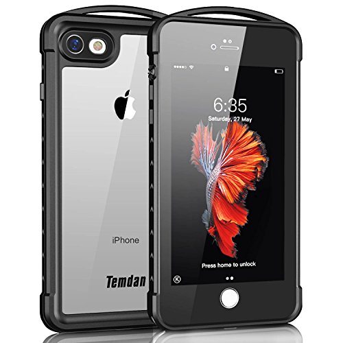 Product Cover Temdan iPhone 7/8 Waterproof Case, Supreme Series Waterproof Case with Carabiner Built in Screen Protector Outdoor Rugged Shockproof Clear Case for iPhone 7 and iPhone 8 (4.7 inch)