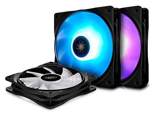 Product Cover DEEPCOOL RF120 3in1 3X120mm RGB LED PWM Fans with Fan Hub and Extension, Compatible with ASUS Aura Sync