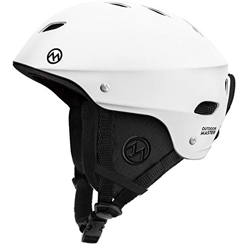 Product Cover OutdoorMaster Ski Helmet - with ASTM Certified Safety, 9 Options - for Men, Women & Youth (White,M)
