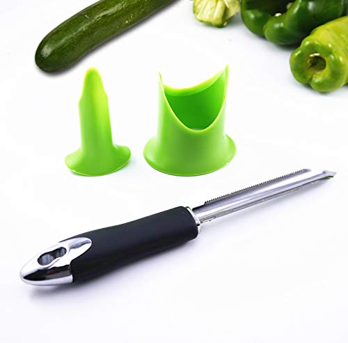 Product Cover Zucchini Corer 3Pcs Fruit & Vegetable Corers Set, Cucumber Jalapeno Chili Bell Pepper Corer Tools Professional Kitchen Gadgets Quick To Remove The Seeds Of Your Veggies