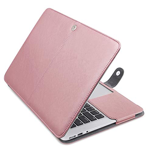 Product Cover MOSISO MacBook Air 11 inch Case, Premium PU Leather Book Folio Protective Stand Cover Sleeve Compatible with MacBook Air 11 inch A1370 / A1465, Rose Gold
