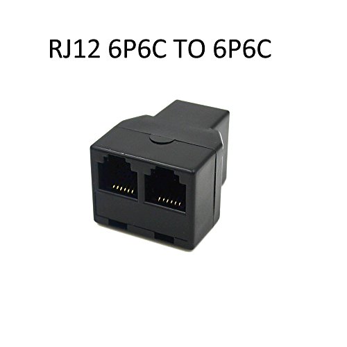 Product Cover RJ12 6P6C 3Female Telephone Splitter Adapter Cable (Black)