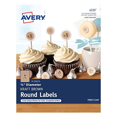 Product Cover Avery Kraft Brown Print-to-the-Edge Round Labels, 3/4