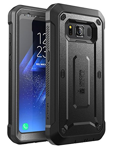 Product Cover SUPCASE Galaxy S8 Active Case, Full-Body Rugged Holster Case with Built-in Screen Protector for Samsung Galaxy S8 Active, Unicorn Beetle Pro Series, Black/Black