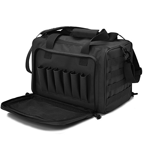 Product Cover Tactical Gun Shooting Range Bag, Deluxe Pistol Range Duffle Bags Black
