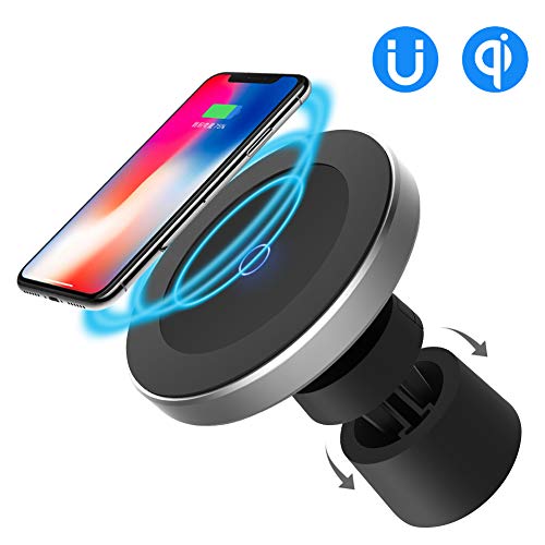 Product Cover Funxim Magnetic Wireless Car Charger W5, Air Vent and Dashboard Mount Holder Cradle Qi Standard Compatible with Any Qi Enabled Smartphone