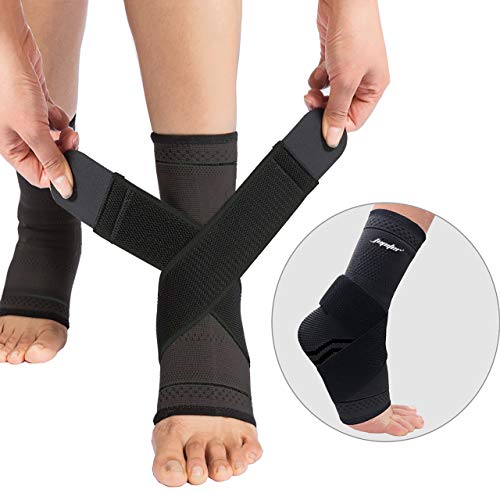 Product Cover JUPITER Foot Sleeve (Pair) with Compression Wrap, Ankle Brace for Arch, Ankle Support, Football, Basketball, Volleyball, Running, for Sprained Foot, Tendonitis, Plantar Fasciitisÿ