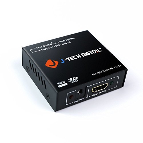 Product Cover J-Tech Digital 1x2 HDMI Powered Splitter Second Verison for Full HD 1080P 3D Support (One Input to Two Outputs)