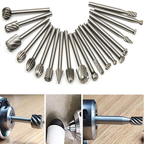 Product Cover DIY Crafts 20pcs Tungsten Carbide Rotary Burr Set with 1/8 Shank for DIY Woodworking, Carving, Engraving, Drilling