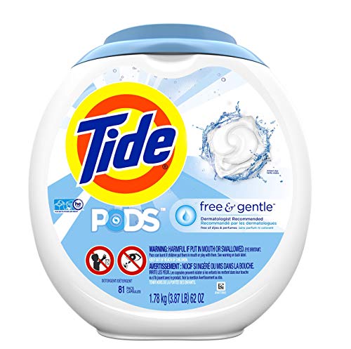 Product Cover Tide Laundry Detergent Pods, Free & Gentle, 81 Count (Pack of 1)